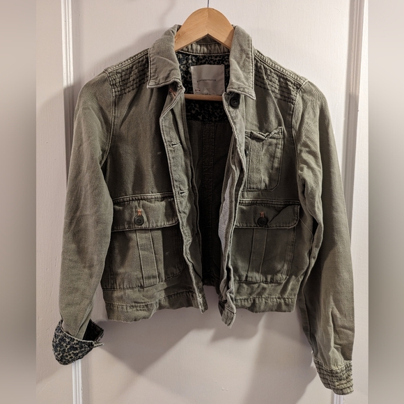 Anthropologie Olive Green Utility Jacket - Picture 3 of 8